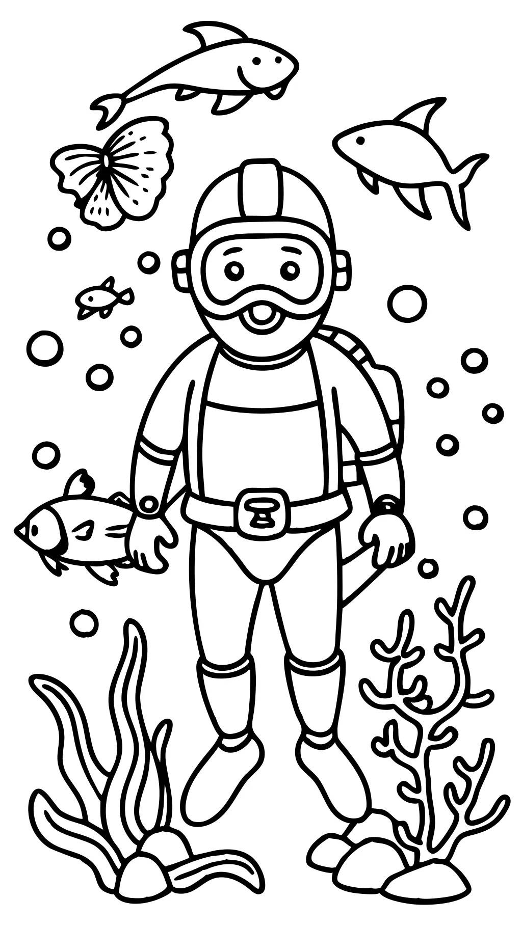 scuba coloring page